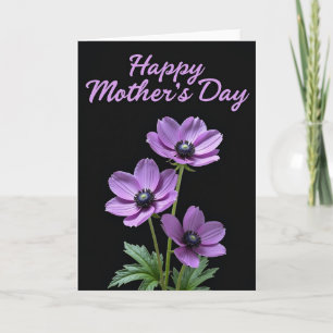Tarjeta floral púrpura de flor de terciopelo
