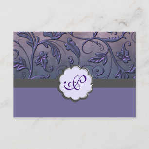Tarjeta floral púrpura de la respuesta del