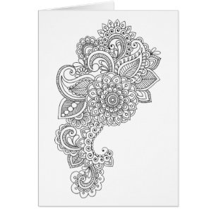 tarjeta floral que colorea
