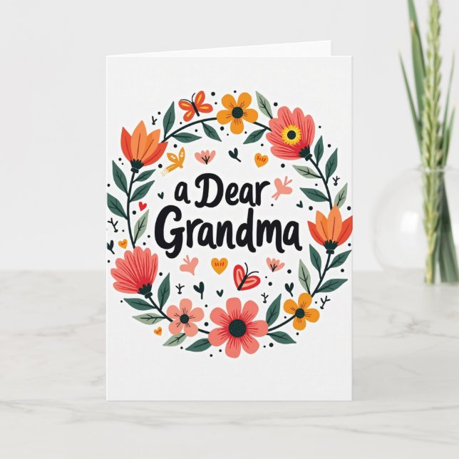 Tarjeta Floral Querida Abuela (Anverso)