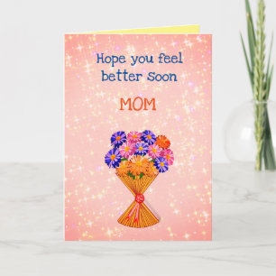 Tarjeta Floral recuperarse pronto mamá saludo