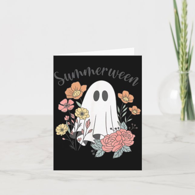 Tarjeta Floral Retro Fantasma Verano de Summerween Tempora (Anverso)