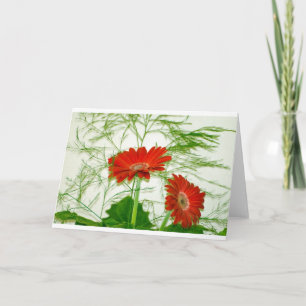 Tarjeta Floral Roja