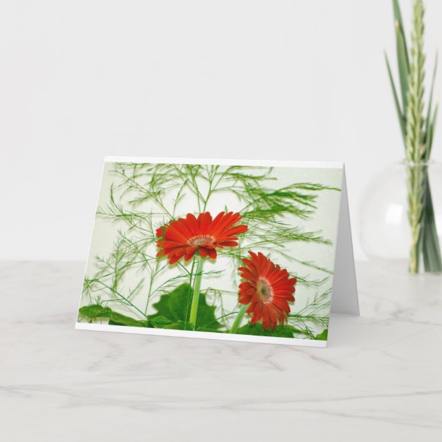 Tarjeta Floral roja (Anverso)
