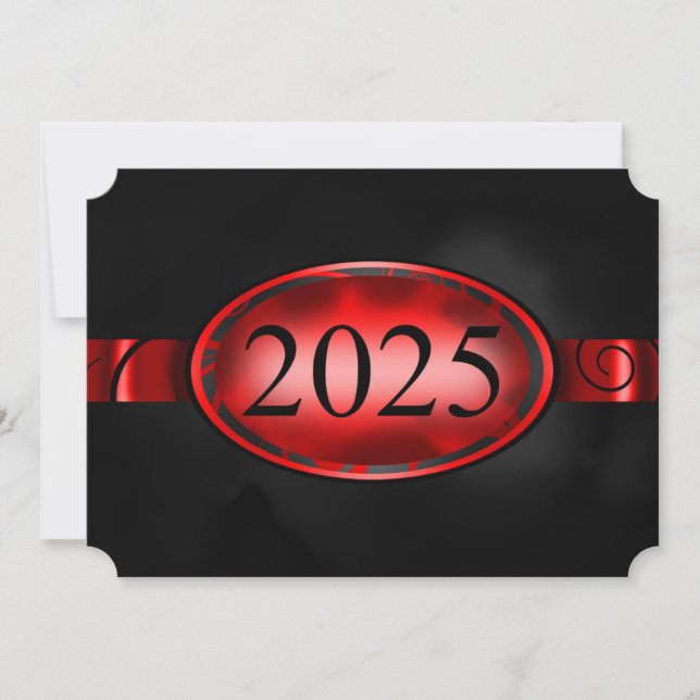 Tarjeta floral roja y negra 2025 (Anverso)
