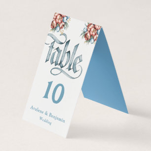 Tarjeta Floral romántica: Peonies & Tulips Números de tabl