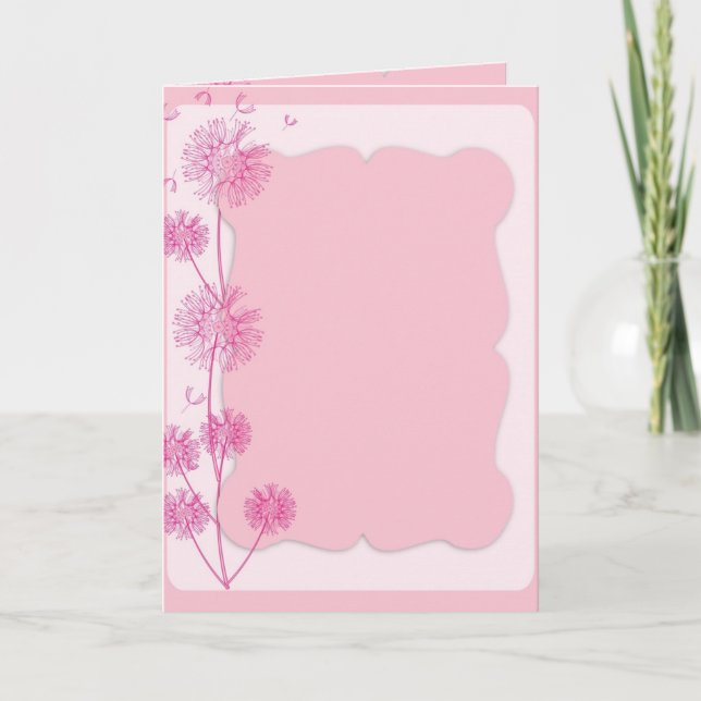 Tarjeta Floral rosa (Anverso)