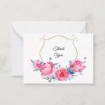 Tarjeta Floral rosa acuarela