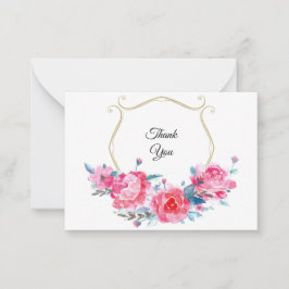 Tarjeta Floral rosa acuarela