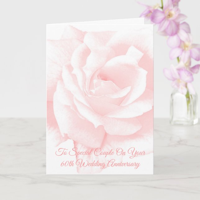 Tarjeta Floral rosa personalizada 60° aniversario Boda (Orquídea)
