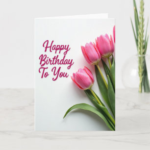Tarjeta floral rosa rayada