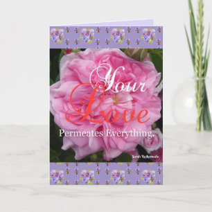 Tarjeta Floral rosa tu carta de citas de amor permea