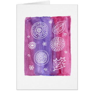 Tarjeta floral rosada