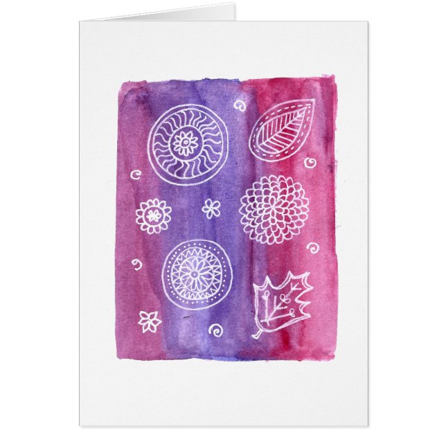 Tarjeta floral rosada (Frente)