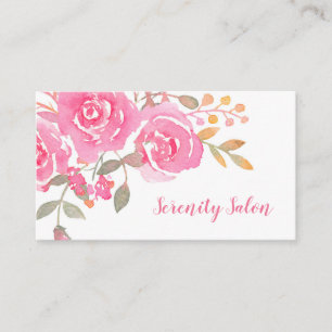 Tarjeta floral rosada de la cita del salón