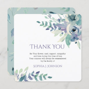 Tarjeta Floral Rusrard Watercolor Funeral Gracias