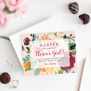 Tarjeta Floral Rústica Borgoña Sé Mi Dama De Flore