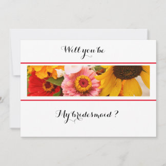 Tarjeta floral ¿Serás mi dama de honor?