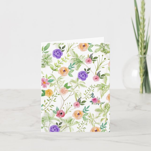 Tarjeta Floral Shabby Chic (Anverso)