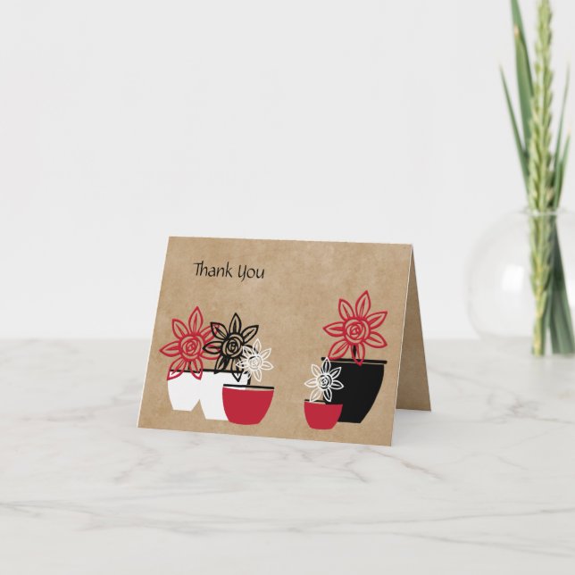 Tarjeta Floral simple de agradecimiento (Anverso)