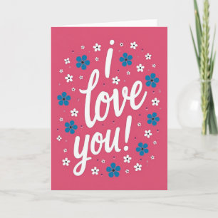 Tarjeta floral simple 'Te quiero'