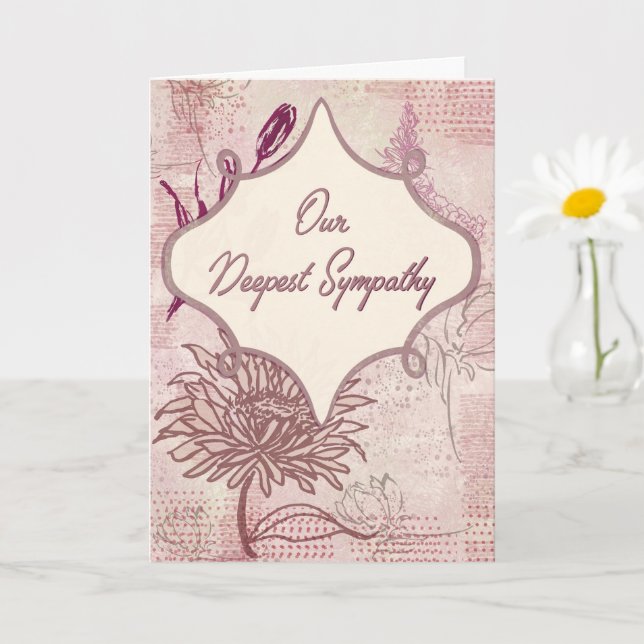 Tarjeta Floral Sketches — Blush Sympathy Card (Planta pequeña)