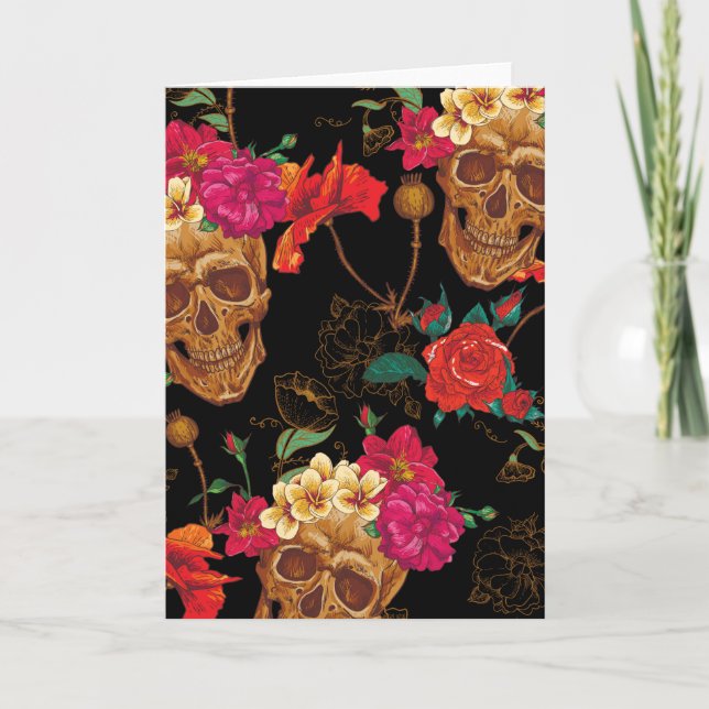 Tarjeta floral Skulls (Anverso)