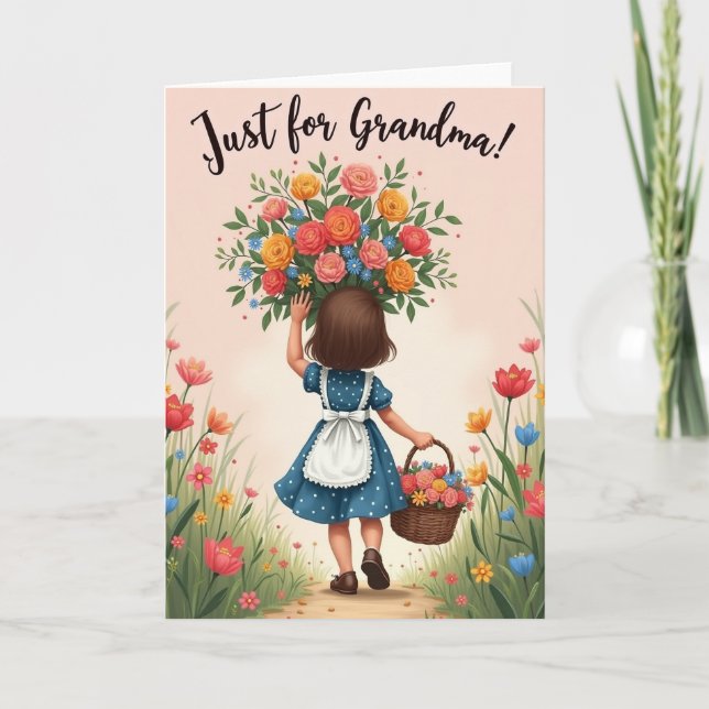 Tarjeta Floral Solo Para Abuela (Anverso)