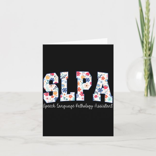 Tarjeta Floral Speech Language Pathology Istant Slpa Appre (Anverso)