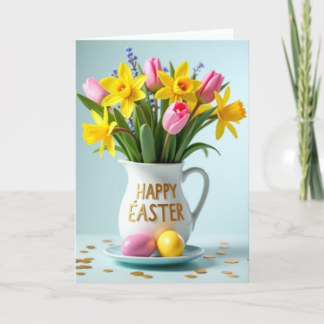 Tarjeta Floral Springtime Pitcher Card (Anverso)