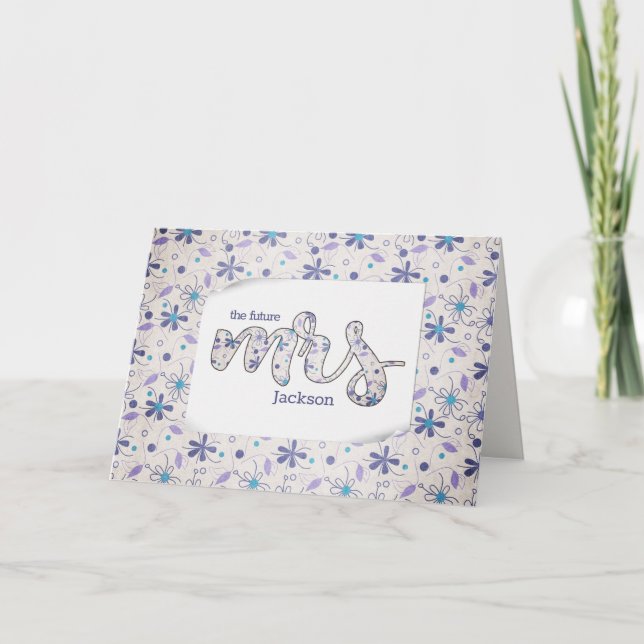 Tarjeta Floral Sra. Bridal Shower (Anverso)