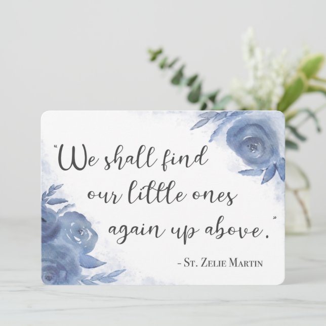 Tarjeta Floral St. Zelie Martin para abortos flora (Anverso de pie)