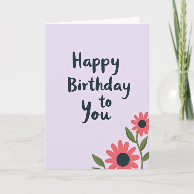Tarjeta floral suave de cumpleaños (Anverso)