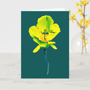 Tarjeta Floral suelto abstracto acuarela amarillo
