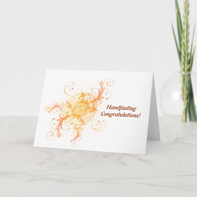 Tarjeta Floral Sun Handfasting Felicitaciones Pagan (Anverso)