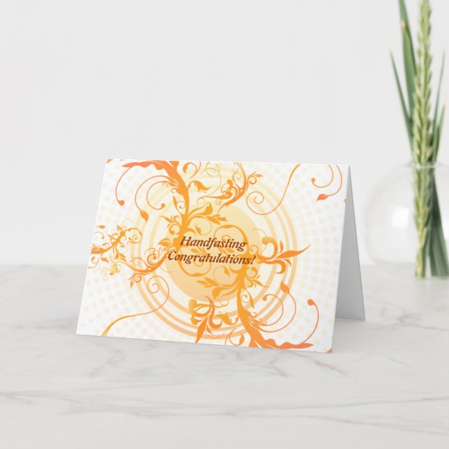 Tarjeta Floral Sun Pagan Boda Felicitaciones (Anverso)