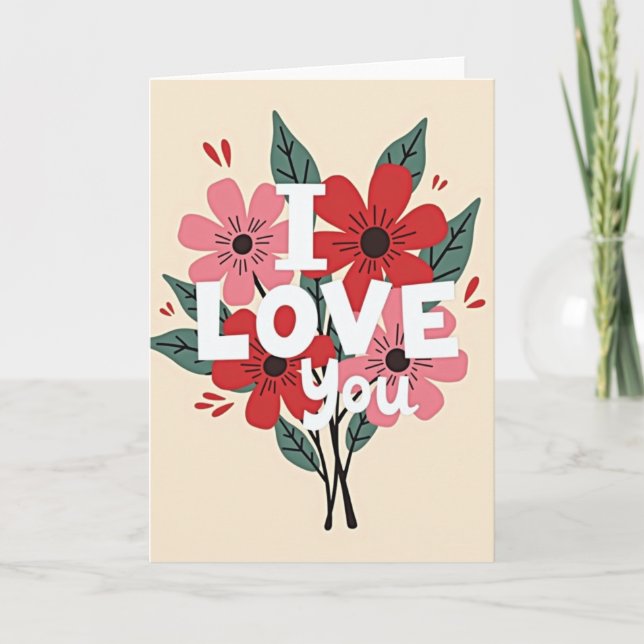 Tarjeta floral Te Amo (Anverso)