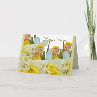 Tarjeta Floral teddy bears flowers narcissus daffodil 