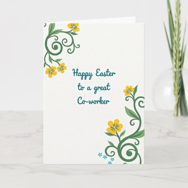 Tarjeta Floral Thanks Colleague Card (Anverso)