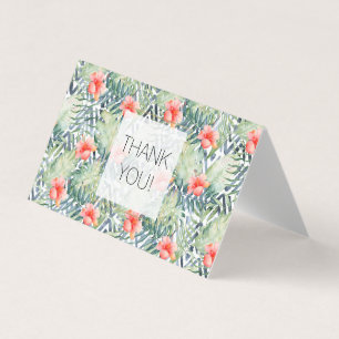 Tarjeta Floral tribal de Hibiscus tropical Gracias