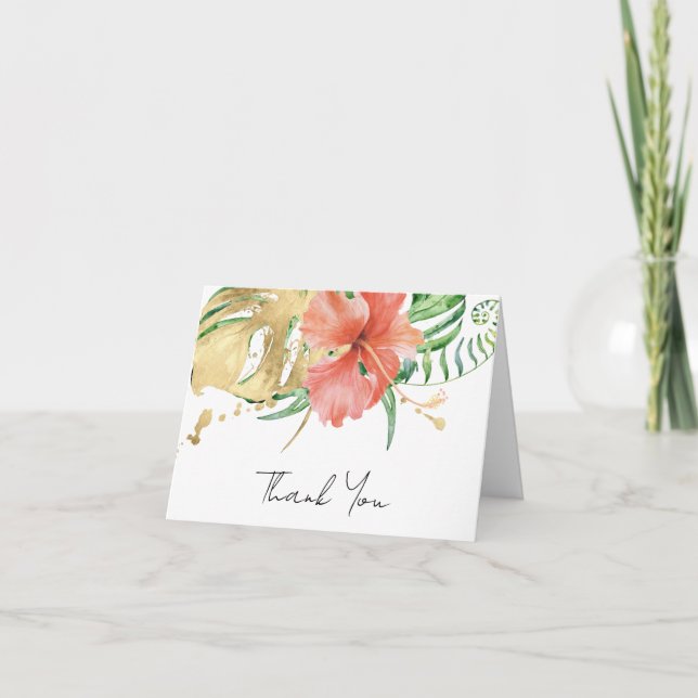 Tarjeta Floral Tropical Bridal Shower (Anverso)