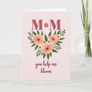 Tarjeta floral 'Tú me ayudas a florecer'