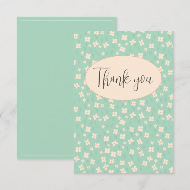 Tarjeta Floral Verde (Anverso / Reverso)