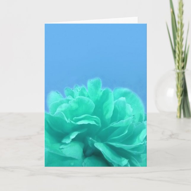 Tarjeta Floral verde azul elegante (Anverso)