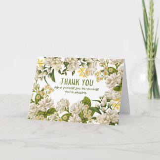Tarjeta Floral verde beige personalizada