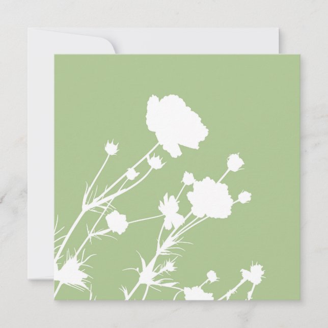 Tarjeta floral verde y blanca (Anverso)