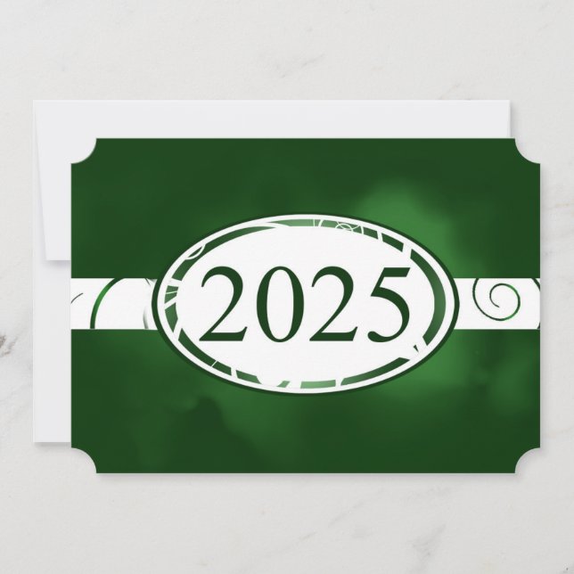 Tarjeta Floral verde y blanca 2025 (Anverso)