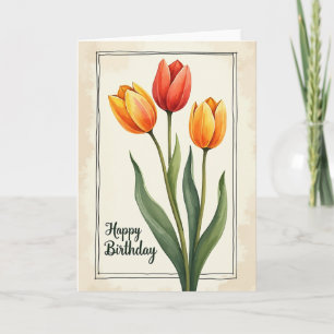 Tarjeta floral vibrante y alegre