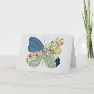 Tarjeta floral vintage de mariposa serie 2