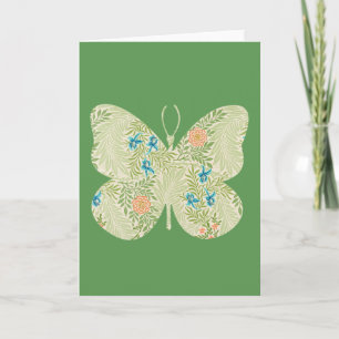 Tarjeta floral vintage de mariposa serie 6